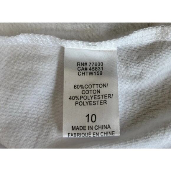 Chaser Girls Rainbow Peace Sign Flutter Short Sleeve T Shirt White Size 10 Girls - Picture 7 of 8